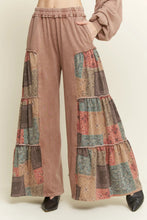 Load image into Gallery viewer, J. Her- Mineral Washed Boho Patch Tiered Wide Pants
