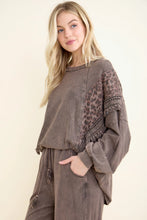 Load image into Gallery viewer, J. Her - Mineral Washed Cheetah Leopard Fringe Tassel Top
