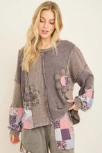 Load image into Gallery viewer, J. Her - Mineral Washed Daisy Patchwork Sweater
