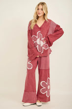 Load image into Gallery viewer, J. Her - Mineralwashed Halfcut Daisy Terry Thermal Pants

