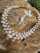 Load image into Gallery viewer, Three strand natural white fresh water pearl necklace
