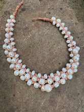 Load image into Gallery viewer, Three strand natural white fresh water pearl necklace
