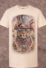 Load image into Gallery viewer, Star Bar Design - Patriotic Cheetah With Top Hat Tee
