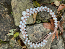 Load image into Gallery viewer, Three strand natural white fresh water pearl necklace
