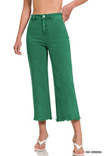 Load image into Gallery viewer, ACID WASHED FRAYED CUTOFF HEM STRAIGHT WIDE PANTS

