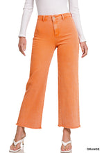 Load image into Gallery viewer, ACID WASHED FRAYED CUTOFF HEM STRAIGHT WIDE PANTS
