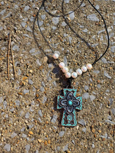 Load image into Gallery viewer, HC - White Pearls Cross  Necklace
