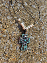 Load image into Gallery viewer, HC - White Pearls Cross  Necklace
