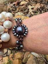 Load image into Gallery viewer, HC - Double Strands Black Pearls Sunflower Bracelet
