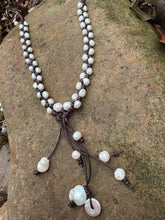 Load image into Gallery viewer, HC - Double Strand Angel Love White Pearls Necklet 20"-28"
