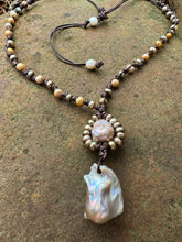 Load image into Gallery viewer, HC -Love Sunflower Gold Pearl Necklace 18"-24"
