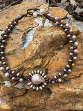 Load image into Gallery viewer, HC -Love Sunflower Gold Pearl Choker 14"-18"
