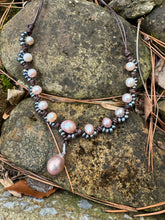 Load image into Gallery viewer, HC -Ocean Love Pink/Black  Pearl Necklace
