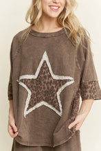 Load image into Gallery viewer, J. Her - Mineral Washed Leopard Star Halfsleeve Top
