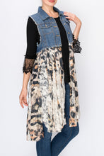 Load image into Gallery viewer, Origami - BLUE DENIM JACKET WITH LACE LAYER LEO
