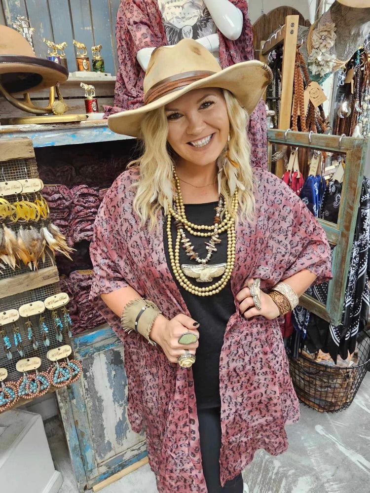A Rare Bird - Distressed Leopard Kimono