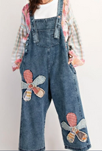 Load image into Gallery viewer, Easel - Flower Patch Washed Denim Overalls
