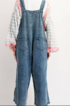 Load image into Gallery viewer, Easel - Flower Patch Washed Denim Overalls

