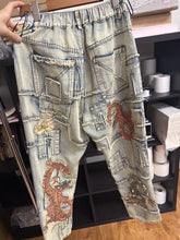 Load image into Gallery viewer, HCB - Dragon Patchwork Denim Jeans PREODER Ship 11/15
