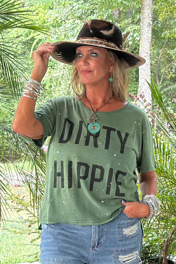 Jaded Gypsy - Dirty Hippie Tee - Vintage Emerald