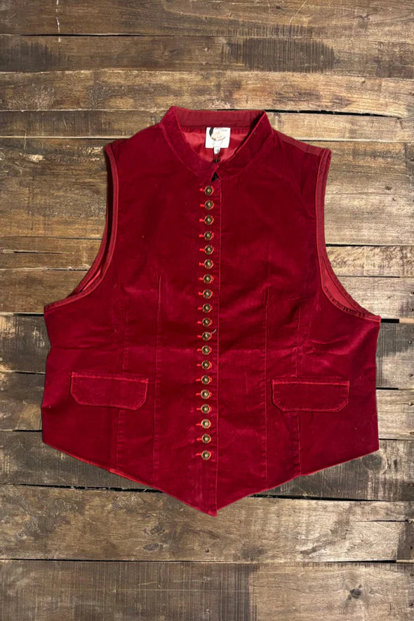 Jaded Gypsy - Mesmerized Vest - Scarlet Corduroy