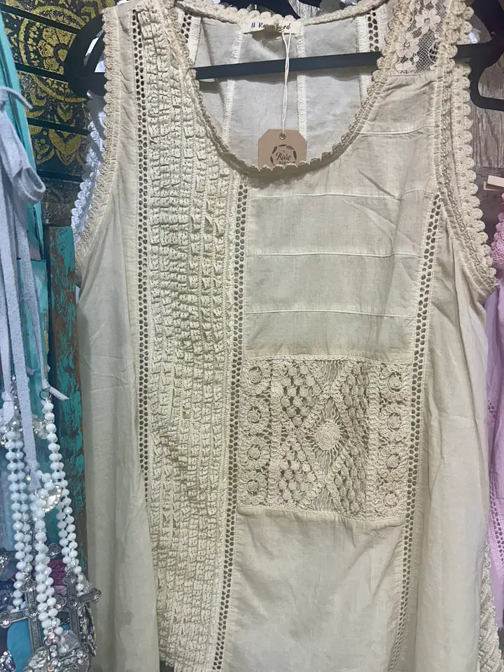 A Rare Bird - Vintage Tea Lace Cami