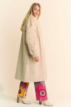 Load image into Gallery viewer, Single Breasted Fuzzy Fur Rib Pattern Long Coat

