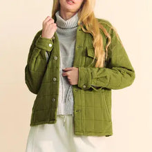 Load image into Gallery viewer, Davi &amp; Dani - Olive Mineral Pocket Button Front Shacket Shirt Jacket
