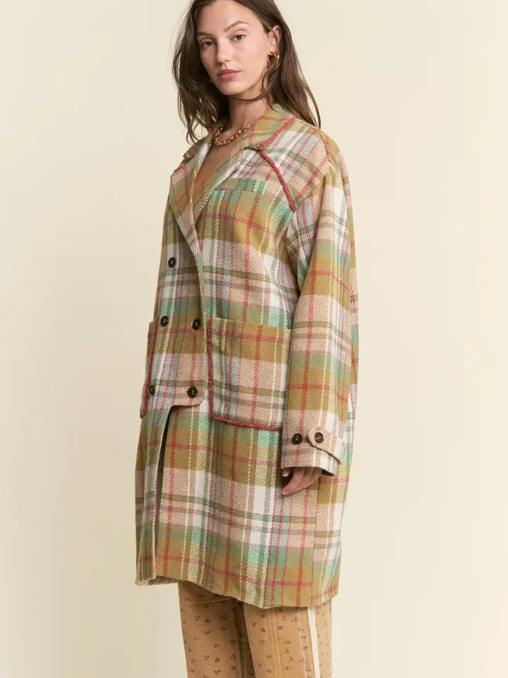 J.nna - Mutlicolor Plaid Coat