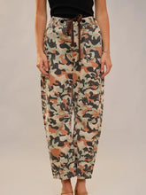 Load image into Gallery viewer, Blue B - Camo Print Barrel Leg Pants with Grommets
