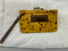 Load image into Gallery viewer, A Rare Bird - Clutch Crossbody- Mustard and Teal Leopard
