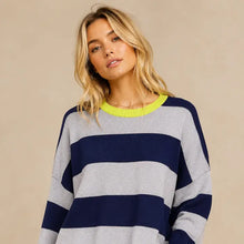 Load image into Gallery viewer, J.nna - Striped Soft Knit Long Sleeve Sweater Top
