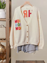 Load image into Gallery viewer, Christmas Lettering Patchwork V Neck Cardigan
