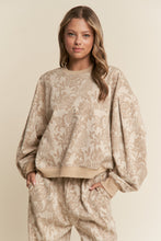 Load image into Gallery viewer, J.nna - Floral Print Drop Shoulder Long Sleeve Sweater
