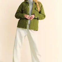 Load image into Gallery viewer, Davi &amp; Dani - Olive Mineral Pocket Button Front Shacket Shirt Jacket

