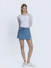 Load image into Gallery viewer, Lacy Medium Wash Denim Wrap Skort
