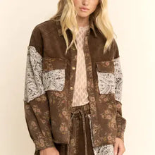 Load image into Gallery viewer, Davi &amp; Dani - Washed Corduroy and Flower Denim Pants
