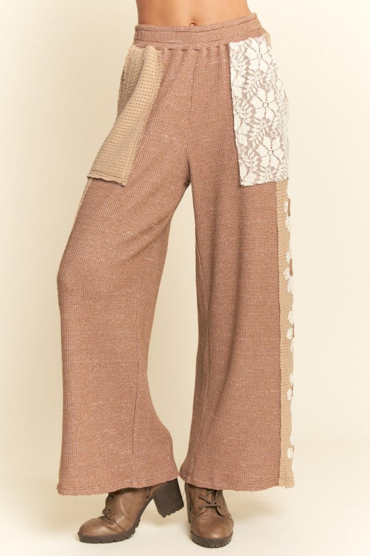 Soft Heavy Mix Matched Flower Patch Sweatpants
