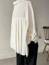 Load image into Gallery viewer, HCB - Loose Buttoned Pleated Solid  Shirts Tops
