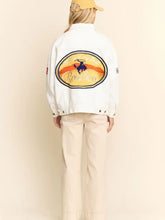 Load image into Gallery viewer, Davi &amp; Dani - It Ain’t My First Rodeo Denim Trucker Jacket
