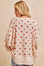 Load image into Gallery viewer, BiBi - Valentine&#39;s Heart Waffle Thermal Sweatshirt Top
