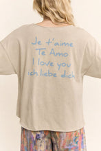Load image into Gallery viewer, Davi &amp; Dani Garmet Washed Love Printed Short Sleeve Top
