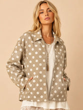 Load image into Gallery viewer, J.nna - Polka Dot Twill Zip-Up Jacket

