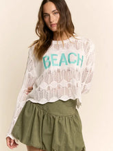 Load image into Gallery viewer, Davi &amp; Dani - Pearl Stone Beach Lettering Crochet Sweater Top
