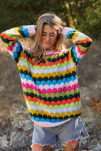Load image into Gallery viewer, J.NNA - Fish Scales Multicolor Design Knit Sweater
