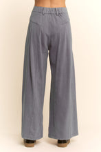 Load image into Gallery viewer, Davi &amp; Dani - Blue High Waisted Front Slit Wide Leg Denim Pants
