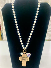 Load image into Gallery viewer, Icon Collection - Pearl Amazing Grace Cross Necklace
