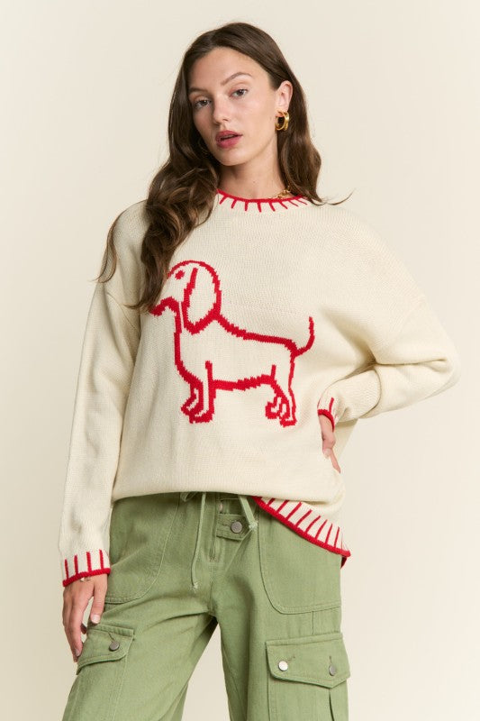 J.NNA - Puppy Accent Sweater Top