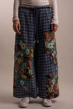 Load image into Gallery viewer, Bluevelvet - ELASTIC WAIST WITH STRING PATCHWORK WIDE LEG PANTS
