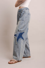 Load image into Gallery viewer, Bluevelvet - STAR AND MOON WIDE LEG DENIM PANTS
